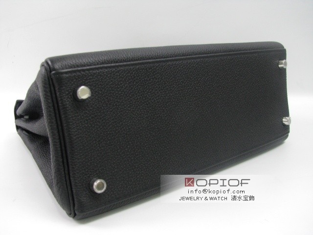 エルメス ケリー スーパーコピー28(内縫い)トゴ ブラック(金具:シルバー) her309